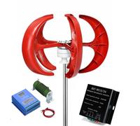 HYZHANHONG 24v, Kit de Generador de Turbinas Eólicas de 12000W, Pequeña Turbina Eólica de 5 Aspas, Equipo de Maquinaria Industrial para Carga en el Hogar y en el Mar (Rojo)