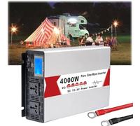 HYZHANHONG 4000W DC 12V-72V A AC 110V/220V Pure Sine Wave Inverter, Inversor De Potencia con 2 Enchufes De CA, Pantalla LCD Adecuada para RV, Campamento, Hogar Y Emergencia,DC 24v,AC 110V