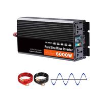 HYZHANHONG 48v to 220v,Inversor de Onda Senoidal Pura de 6000W, Inversor 12V24V48V60V72V DC a 110V/220V AC para Solar, RV, Camión, Exterior, Inversor de Energía con Doble Enchufe AC