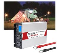 HYZHANHONG 6000W Power Inverter Pure Sine Wave, 12V 24V 48V 60V 72V DC a AC 110V 120V, con Salidas LCD de 2AC para convertidor de energía, Actividades al Aire Libre, Emergencia,DC 12v,AC 220V 50Hz