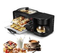 HYZHANHONG Cocina Máquina de Desayuno Tres en uno, Máquina de Desayuno eléctrica con Olla de cocción de 1.2L, Área de horneado de Gran Capacidad de 9L y cafetera, Control de Temperatura