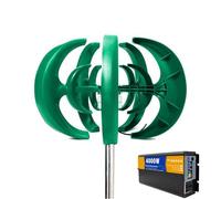 HYZHANHONG Generador de turbinas eólicas de Eje Vertical portátil de 12000W 12V 24V 48V, Kit de Motor de 5 aspas, aerogenerador para Carga de energía (con inversor),48V