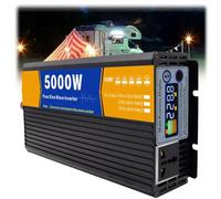HYZHANHONG Inverter de Potencia de Onda sinusoidal de 2500W, 12 V-72V DC a AC 110V/220V Peak Power 5000W con 1 Enchufe de CA, Pantalla LCD Pantall Split Fase Car Inverter,DC 24v,AC 220V 60Hz