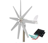 HYZHANHONG Kit de Generador de Turbina Eólica Vertical Silenciosa, 16000W 12V 24V 48V, Turbina Eólica de 8 Aspas con Kit de Controlador MPPT para Hogares, Sistemas Híbridos y Farolas,220v