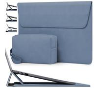 HYZUO 13,3-14 Pulgadas Funda Bolsa Portátil con Soporte Ajustable para MacBook Pro 14 M5/M4/M3/M2/M1 Pro/MAX A3426 A3427 2026-2021, MacBook Air/Pro 13,3, 13,8-13,5 Surface Laptop, Azul Haze
