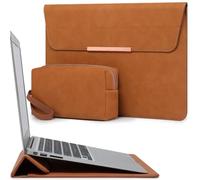 HYZUO 13,3-14 Pulgadas Funda para Portátil con Soporte, Marrón | para MacBook Pro 14 M5-M1 A3426 A3427 2026-2021, MacBook Air/Pro 13,3, 13,8-13,5 Surface Laptop, HP Spectre X360 13/14