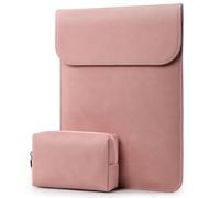 HYZUO 13,3-14 Pulgadas Funda para Portátil para MacBook Pro 14 M5/M4/M3/M2/M1 Pro/MAX 2026-2021, 13,3" MacBook Air/Pro, 13,5-13,8 Surface Laptop, HP Envy 13, Piel Sintética con Bolsa, Rosa