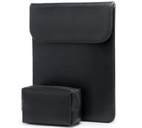 HYZUO 13,3-14 Pulgadas Funda para Portátil para MacBook Pro 14 M5/M4/M3/M2/M1 Pro/MAX 2026-2021, 13,3" MacBook Air/Pro, 13-13,8 Surface Laptop, HP Envy 13, Piel Sintética con Bolsa, Negro