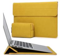 HYZUO 13,3-14 Pulgadas Funda para Portátiles con Soporte para MacBook Pro 14 M5/M4/M3/M2/M1 2026-2021, MacBook Pro/Air 13,3, 13,5" 13,8" Surface Laptop, HP Spectre X360 13/14, Amarillo Oliva