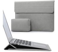 HYZUO 13,3-14 Pulgadas Funda para Portátiles con Soporte para MacBook Pro 14 M5/M4/M3/M2/M1 2026-2021, MacBook Pro/Air 13,3, 13,5" 13,8" Surface Laptop, HP Spectre X360 13/14, Gris Claro