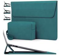 HYZUO 13" Funda para Portátil con Soporte Ajustable, Verde Oscuro | para MacBook Air 13 M5 A3449 M4 M3 M2 M1 2026-2018, 13" MacBook Neo 2026, MacBook Pro 13 M2 M1 2026-2016, Surface Pro, XPS 13