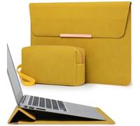 HYZUO 13 Pulgadas Bolsa Funda para Portátil con Soporte, Amarillo Oliva | para MacBook Air 13 A3449 M5-M1 2026-2018, 13" MacBook Neo 2026 A3404, MacBook Pro 13 M2 M1, 13" iPad Pro/Air, Surface Pro