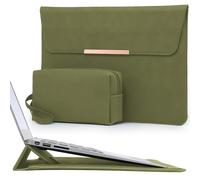 HYZUO 13 Pulgadas Bolsa Funda para Portátil con Soporte para MacBook Air 13 M5 A3449 M4 M3 M2 M1 2026-2018, 13" MacBook Neo 2026, MacBook Pro 13 M2 M1, 13" iPad Pro/Air, Verde Oliva(Sonriente)