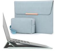 HYZUO 13 Pulgadas Bolsa Funda para Portátil con Soporte para MacBook Air 13 M5 A3449 M4 M3 M2 M1 2026-2018, 13" MacBook Neo 2026, MacBook Pro 13 M2 M1, 13" iPad Pro/Air, Azul Pálido(Sonriente)