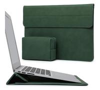 HYZUO 13 Pulgadas Funda para Portátiles con Soporte para 2025-2016 MacBook Air 13 M4 M3 M2 M1,MacBook Pro 13 M2 M1, 13" iPad Pro/Air, Surface Pro 11-9, XPS 13, con Bolsa Pequeña, Verde Medianoche