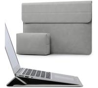 HYZUO 13 Pulgadas Funda para Portátiles con Soporte para 2026-2018 MacBook Air 13 M5 M4 M3 M2 M1, 2026 13" MacBook Neo, 2026-2016 MacBook Pro 13 M2 M1, 13" iPad Pro/Air, Surface Pro 12-3, Gris Claro