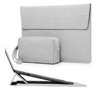 HYZUO 13 Pulgadas Funda Portátil con Soporte Ajustable para MacBook Air 13 M4 M3 M2 M1 2025-2018, MacBook Pro 13 M2 M1, Surface Pro, iPad Pro/Air 13 M4 M3 M2, XPS 13, con Bolsa Pequeña, Gris Claro