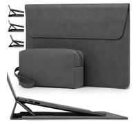 HYZUO 15-16 Pulgadas Funda Bolsa Portátil con Soporte Ajustable para MacBook Pro 16 M5/M4/M3/M2/M1 A3428 A3429 2026-2019, XPS 15, MacBook Pro 15 2015-2012, HP Envy 15,6, Gris Espacial