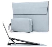 HYZUO 15-16 Pulgadas Funda Bolsa Portátil con Soporte Ajustable para MacBook Pro 16 M5/M4/M3/M2/M1 A3428 A3429 2026-2019, XPS 15, MacBook Pro 15 2015-2012, HP Envy 15,6, Azul Pálido