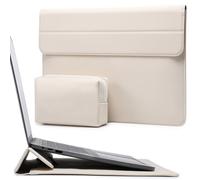 HYZUO 15-16 Pulgadas Funda para Portátiles con Soporte para MacBook Pro 16 M4/M3/M2/M1 Pro/MAX 2024-2019, XPS 15, MacBook Pro 15 2015-2012, Samsung Galaxy Book Flex/Pro 15, Beige