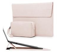 HYZUO 15-16 Pulgadas Funda Portátil con Soporte Ajustable para MacBook Pro 16 M4/M3/M2/M1 2025-2019, XPS 15, MacBook Pro 15 2015-2012, con Bolsa de Accesorios, Albaricoque