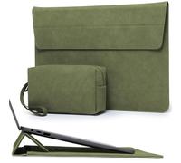HYZUO 15 Pulgadas Funda Bolsa Protectora Portátil con Soporte Ajustable para MacBook Air 15 M5 A3448 M4 A3241 M3 A3114 M2 A2941 2026-2023, MacBook Pro 15, 15" Surface Laptop 7/6/5/4, Verde Oliva