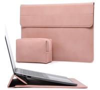 HYZUO 15 Pulgadas Funda para Portátiles con Soporte para MacBook Air 15 M4 A3241 M3 A3114 M2 A2941 2025-2023, 15 Surface Laptop 7/6/5/4, MacBook Pro 15 A1990 A1707 2019-2016, con Bolsa Pequeña, Rosa