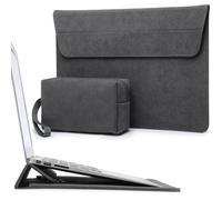 HYZUO 15 Pulgadas Funda Protectora Portátil con Soporte Ajustable para MacBook Air 15 M4 A3241 M3 A3114 M2 A2941 2025-2023 MacBook Pro 15, 15" Surface Laptop 7/6/5/4, con Bolsa Pequeña, Gris Espacial