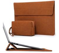 HYZUO 15 Pulgadas Funda Protectora Portátil con Soporte Ajustable para MacBook Air 15 M4 A3241 M3 A3114 M2 A2941 2025-2023, MacBook Pro 15, 15" Surface Laptop 7/6/5/4, con Bolsa Pequeña, Marrón
