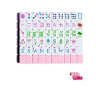 HYZYey Juego de azulejos Mahjong American 160 acrílicos grabados Mah Jongg con bolsa, 6 dados accesorios, regalos para jugadores principales principiantes (rosa floral)