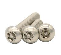 HZ Ltd M5 pin x 10 mm de tornillos de cabeza Torx, tornillos de seguridad botón del perno Torx cabeza de acero inoxidable 304, rosca a la derecha, métricas, 50 por piezas