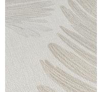 HZ62074-Horizonte Hoja De Árbol Beige Gris Metalizado Galerie Papel Tapiz