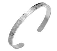 HZAOPZE 1 pcs Pulsera para Mujeres y Hombres, musulmán, Corán Alá, Pulseras Abiertas, caligrafía árabe, Pulsera islámica del Islam Eid, joyería islámica, Regalos, Plata