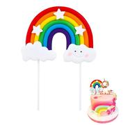 HZAOPZE 1 pieza Decoración para Tartas de Cumpleaños de Arco Iris, decoracion tartas cumpleaños,Happy Birthday Nube Cake Topper Decorar, Suministros para Fiestas Infantiles, para Niños y Niñas