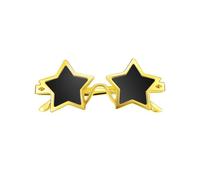 HZAOPZE 1 Pieza Gafas de estrella de cinco puntas doradas Gafas Divertidas Creativas Gafas de Sol de Fiesta novedosas, Gafas con Forma de Mano para Despedida de Soltero, Oro