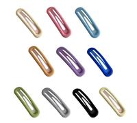 HZAOPZE 10 pcs Clips de Pelo Horquilla Grande de Metal a Presión para el Pelo Antideslizantes Accesorios para el Cabello 6,8 cm, Color Caramelo, Lindas y Elegantes Pinzas para el Cabello, 10 Colores.