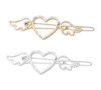 HZAOPZE 2 pcs Pasador de Pelo con Forma de corazón Vintage Pasador de Pelo con Forma corazón Hueco Pasador Metal Decorativo para el Pelo Accesorios para el Cabello para Mujeres y niñas, Oro y Plata