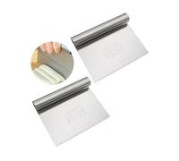 HZAOPZE 2 pcs Rasqueta De Masa De Acero Inoxidable Con Escala De Medición, Raspador De Pizza, Cortador De Masa, Rascador De Cocina Para Tartas, Tartas, Pizza, Utensilios De Hornear (15 * 12cm)