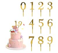HZAOPZE 20 PCS Adornos acrílicos para Pasteles Adornos Digitales 0-9, Adornos para Pasteles Adornos Digitales, para Cupcakes, Adecuado para Todos los cumpleaños de 0 a 99 años de Cualquier Edad.