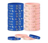 HZAOPZE 24 pcs Pulsera de Silicona para Revelación de Género Team Boy Team Girl Gender Reveal Boy Or Girl Fiesta Decoración, Pulseras para baby shower, decoraciones para baby shower.