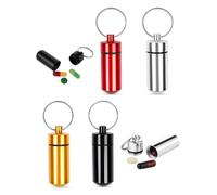 HZAOPZE 4 pcs Pastilleros Pequeños de Aluminio con llavero,Pastillero Viaje,Mini Impermeable Pastilleros Portátiles,Pastillero Llavero Pequeño,para Acampar al Aire Libre, Viajes