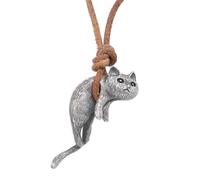 HZAOPZE Collar Sé tu muñeca minina, Collar con colgante de gato, regalo para amantes de los gatos, cumpleaños, aniversario, Navidad, regalos para niños, niñas, adolescentes, parejas, gris pistola