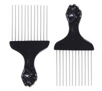 HZAOPZE Peine Pelo Rizado,2 pcs negro Peinetas Africanas,Peine Hombre y mujeres, Peines de Peluqueria,Peine De Pelo Afro De Metal, Peine De Pelo De Dientes Anchos, Cabello Rizado Natural Peine