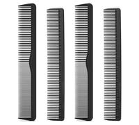 HZAOPZE Peine Peluquería Fibra de Carbono, Peine Pelo Antiestático, Peines Dientes Finos Profesionales, Peines Cola Peluquero para Corte y Peinado - peinado para hombres y mujeres, 2 pcs
