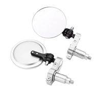 HZBHD Espejos Retrovisores para Ducati 696 Monster 796 Monster Hypermotard 796, Redondos Y Plegables De 7,6 Cm (3 Pulgadas) Espejo de visión(Plata)
