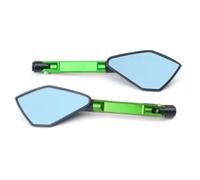 HZBHD Espejos Retrovisores para Motocicleta, Espejo Retrovisor Reflector para Kawasaki Z650 Z750 Z800 Z1000 Z900 ER-6N ER-6F(Verde)