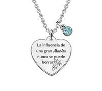 HZBLAZ Collares Maestra Regalos Agradecimiento Para Día Del Maestro Cumpleaños Jubilación Aprecio Navidad Acción Gracias Encanto Corazón La Influencia De Una Gran Maestra Nunca Se Puede Borrar