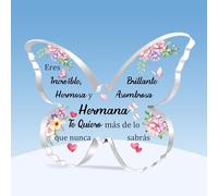 HZBLAZ Hermana Placa Acrílica Inspirador Regalos Graduación Cumpleaños Navidad Apreciar Souvenirs Mujeres Mariposa Signo Decoración del Hogar Jubilación Fomentar Año Nuevo Mi Hermana Eres Increíble