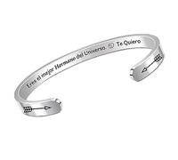 HZBLAZ Hermano Apreciar Puños Pulseras Cumpleaños Inspirador Alentar Regalos Graduados Hombres Ir a la Universidad Recuerdo Amor Familiar Acompañar Presente Citas Joyas Grabadas Adolescentes