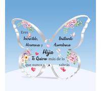 HZBLAZ Hija Placa Acrílica Inspirador Regalos Graduación Cumpleaños Navidad Apreciar Souvenirs Mujeres Mariposa Signo Decoración del Hogar Jubilación Fomentar Año Nuevo Mi Hija Eres Increíble